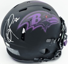 Ray Lewis Auto Ravens Eclipse Black Full Size Speed Authentic Helmet Beckett