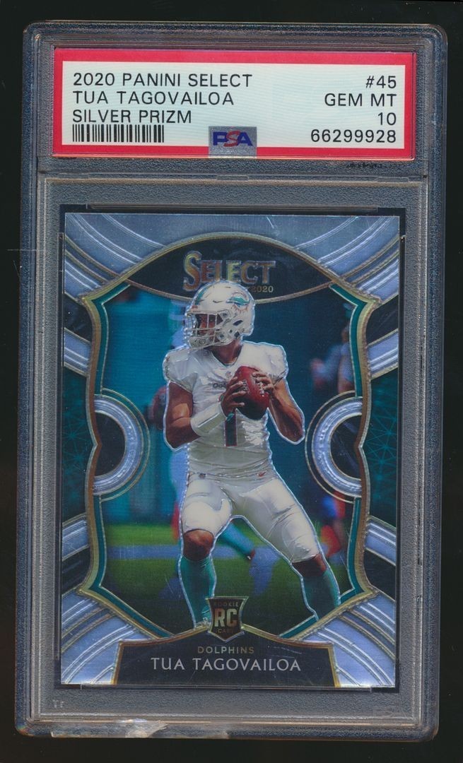 2020 SELECT SILVER HOLO CONCOURSE ROOKIE DAMAGED SLAB PSA 10 TUA TAGOVAILOA