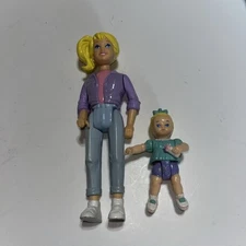 Vtg 90’s Playskool Dollhouse Babysitter Teen Girl & Baby Doll Figures