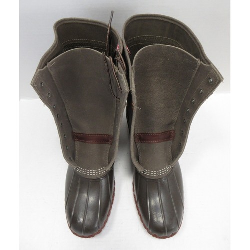 LL Bean Bean Boots Men 10 M Gray Signature Primaloft Leather Insulated Duck USA
