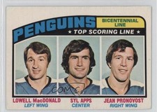 1976 O-Pee-Chee Pittsburgh Penguins Lowell MacDonald Syl Apps Jean Pronovost 0r2