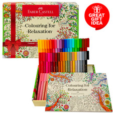Faber-Castell Colouring for Relaxation Gift Set – 60 Colour Connector Pens – UK