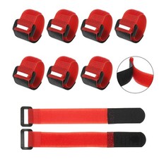 30Pcs 6.3" x 0.8" Reusable Hook and Loop Cable Cord Ties Straps Red 