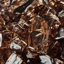 1/2 In. 10 Lbs. Reflective Copper Original Fire Glass for Indoor and Outdoor Fir