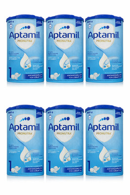 Aptamil Pronutra 1, 6 Packungen Anfangsmilch von Geburt an - 800g
