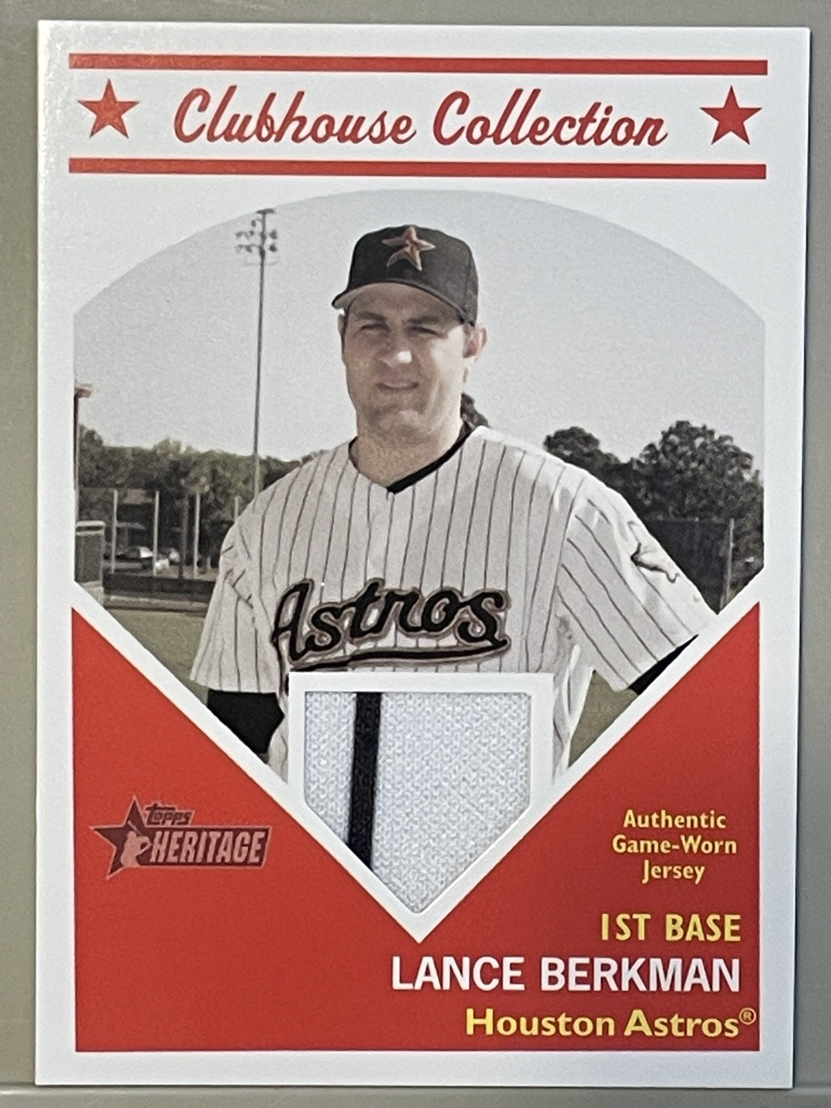 2008 Topps Heritage - Clubhouse Collection Relic Lance Berkman #CCLB (MEM)