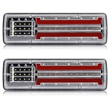 2PCS Truck Tail Light Rear Stop Light Trailer Brake Light Flowing Turn Signal...