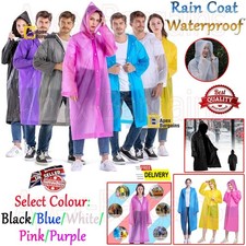 Wasserdichter langer Regenmantel Erwachsene Poncho Kapuze wiederverwendbar Camping Outdoor Regenmantel