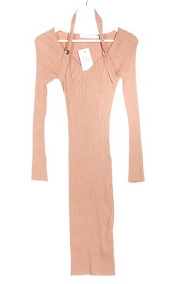 SIMONA CORSELLINI Strickkleid Damen Kleid Gr. DE 36 nude Casual-Look
