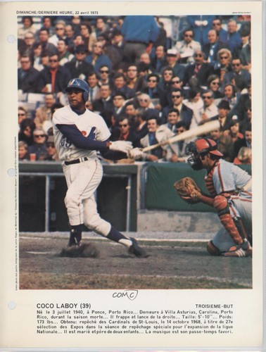 1972-73 Dimanche/Derniere Heure Jose Laboy Coco Laboy | eBay