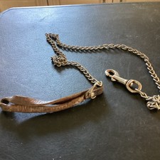 Light Weight Leather Handle Strap Dog Leash / Chain 38"