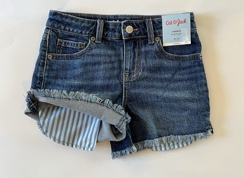 Cat and Jack Girls Denim Blue Cutoff Shorts Super Stretch M 8 New With Tags - Picture 3 of 3