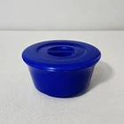 Vintage Cobalt Blue Milk Glass Refrigerator Dish With Lid, Small Kitchen