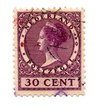 Netherlands 1924, Queen Wilhelmina in purple, 30 cents