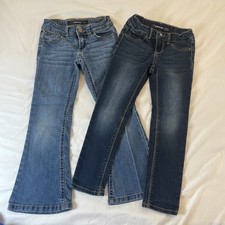 Jordache Flare Blue Jeans Adj Waist Stretch Girl's Size 6 Skinny