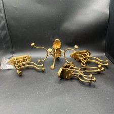 Wall Mounted Brass Coat Rack Foldable 3 Hooks Made In India Set Of 4