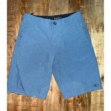 ONeill Hybrid Shorts Boys 24 Blue Heather Stretch Boardshorts Walkshorts Logo