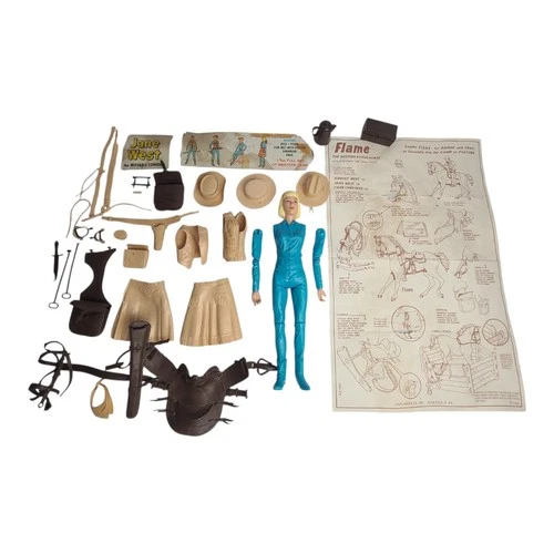 Louis Marx Jane West And Doll With Accessories Vintage 1960’s Action Figure Toy