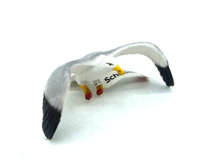 Schleich 14720 Möwe weiß grau ca. 6,5 cm Wild Life mit Fähnchen selten   NEU