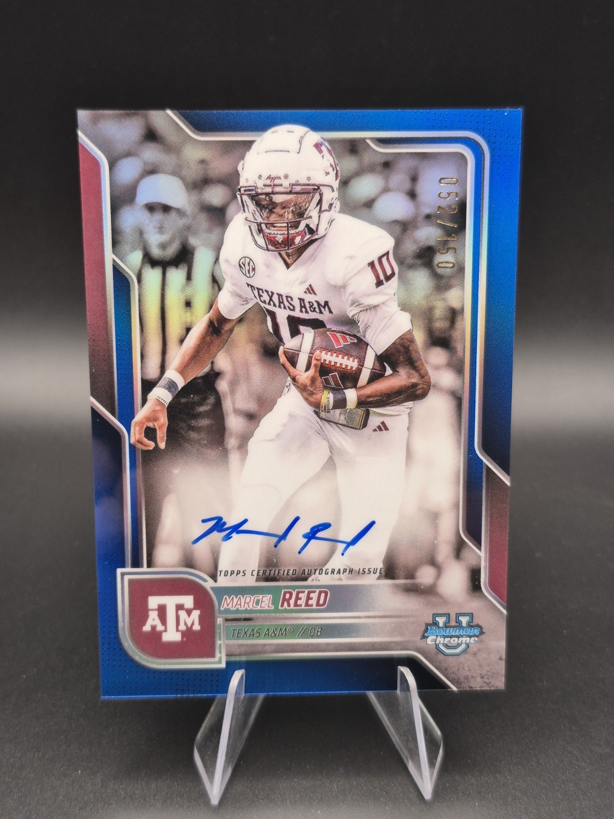 2025 Bowman U Chrome Marcel Reed #BCA-MRE Blue Refractor Autograph /150 (AU, RC)