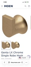 Moen BH3803BZG Genta LX Single Robe Hook Bronzed Gold Wall Mount New Box Of 6