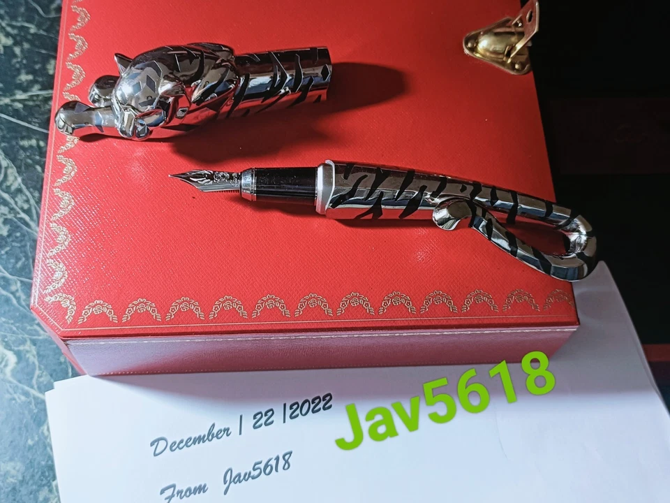 CARTIER TIGER FOUNTAIN PEN PRESTIGE EXCEPTIONAL ART L.E 100 💎💎RAREST,NEW,卡地亞虎年 - Image 3 of 4