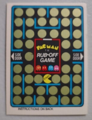 1980 Fleer Midway Pac-Man: Rub Off Scratch Game Card. Unscratched!! (NM)