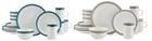 Pfaltzgraff Ezra 16 Piece Dinnerware Set, Service for 4 - Grey or Blue
