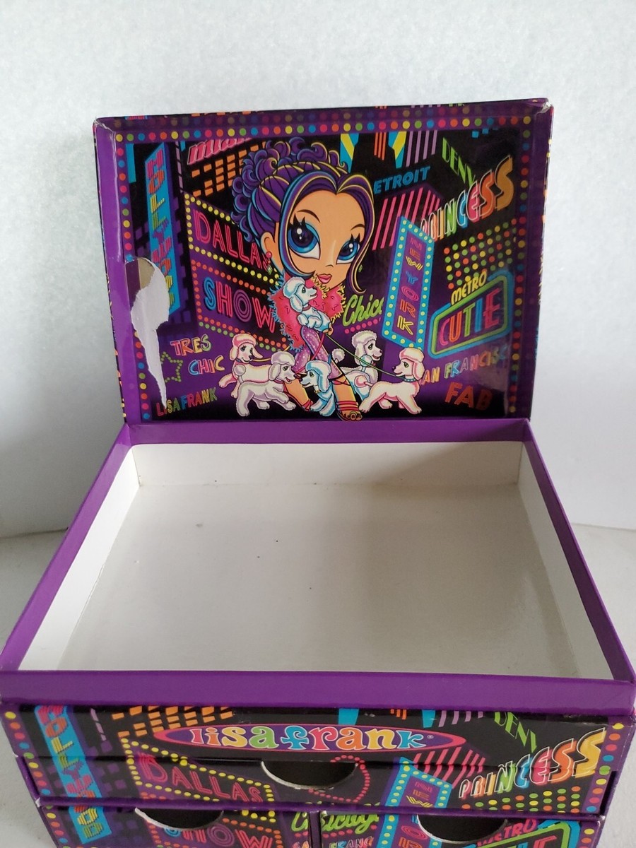Lisa Frank Glamour Girl City Empty Stationary Box Vintage Poodles