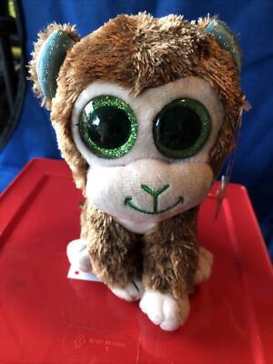Li'l Dreamers Coco Monkey Chimp Green Glitter Eyes Stuffed Animal Plush 6'' NEW