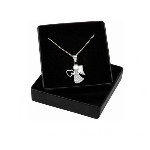 Damen Mädchen Zirkonia Engel Halskette Anhänger 925 Sterling Silber Schutzengel - Bild 4 von 5