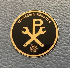 RARE  VARANGIAN ROBOTICS ROBOT Warrior Small Sticker Ephemera Science Tech