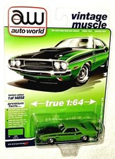AW AUTO WORLD 1970 DODGE CHALLENGER T/A w/RUBBER TIRES OPENING HOOD VHTF 1:64