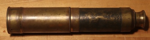 Antique Brass Telescope - 3 draw - 29.5" fully extended - good optics - c 1900