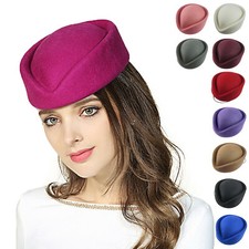 Wool Stewardess Air Hostesses Pillbox Hat Millinery Fascinator Base A040