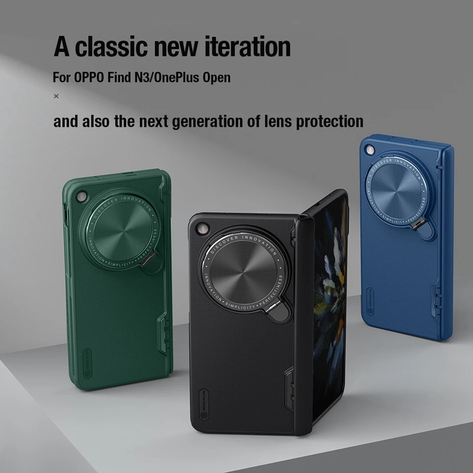 For OnePlus Open Frosted Hinge Protection Rugged Case + Camera Protection Stand - Image 2 of 4