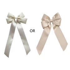 Long Ribbon Bowknot Shape Hair Barrettes Teens Duckbill Hairpin Braids Hair Clip