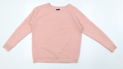 M&Co Damen rosa Rundhalsausschnitt Polyester Pullover Pulli Größe 8