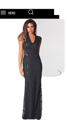 Prom Dress Jessica Wright Size 6, Black Sequin Lace Maxi Dress