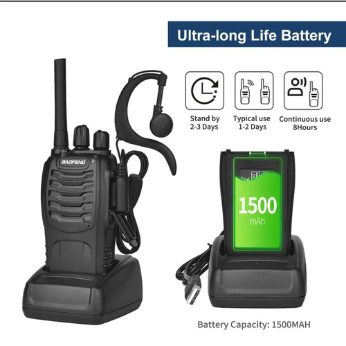 2/4x Baofeng Walkie Talkie 5KM BF-88E Radiotelefony Radiotelefon ręczny 16 kanałów - Zdjęcie 8 z 21
