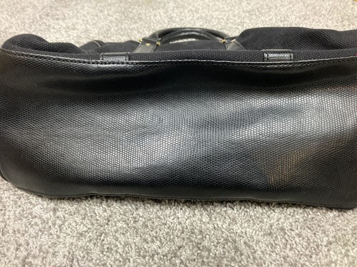Victoria's Secret Women's Black Canvas Gold Plate Hand Bag Tote Purse *NO STRAP* - Picture 5 of 8