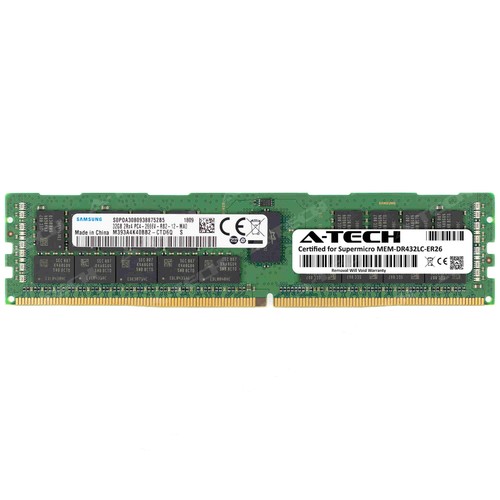 32GB PC4-21300 RDIMM Supermicro MEM-DR432LC-ER26 Samsung Equivalent Memory RAM - Picture 1 of 2