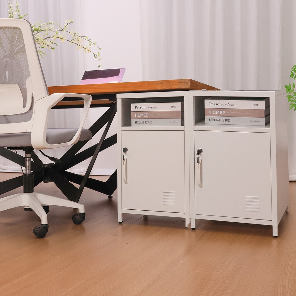 Night Table Lockable End Table Coffee Table Metal Locker Bedside ...