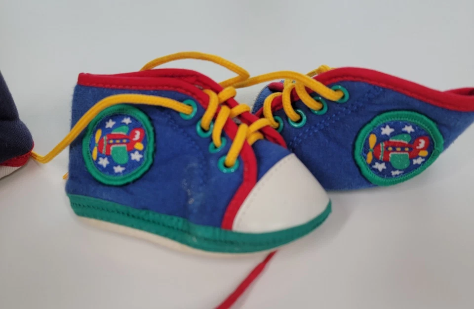 Lote De Colección Bebé Gymboree Primario Suave Cuna Zapatos Talla 0-2 Velero Avión 0-9 M Foto 3 de 4