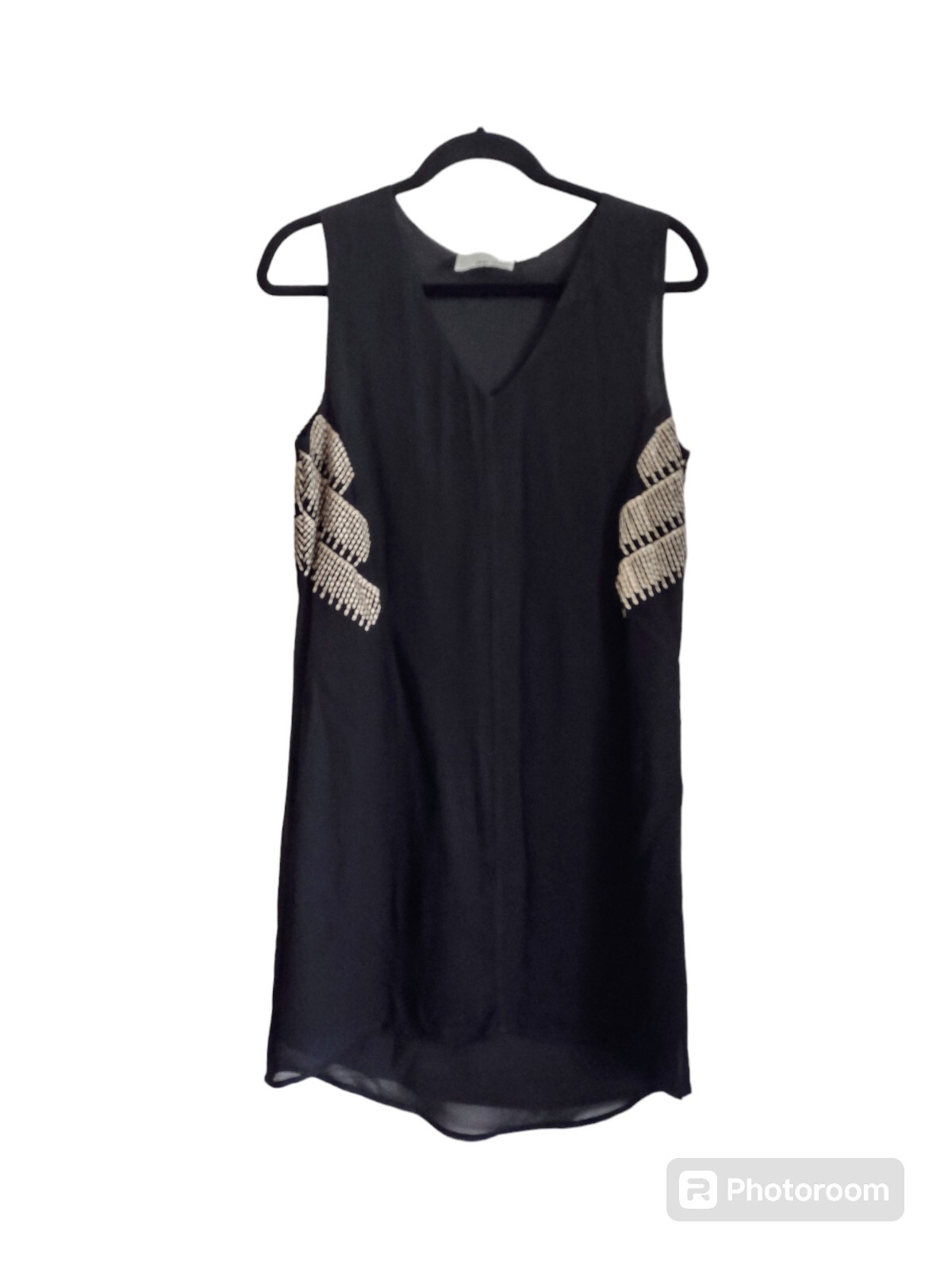 Anthropologie By Chloe Oliver Women's Black Sleeveless Embroidered Dress Small