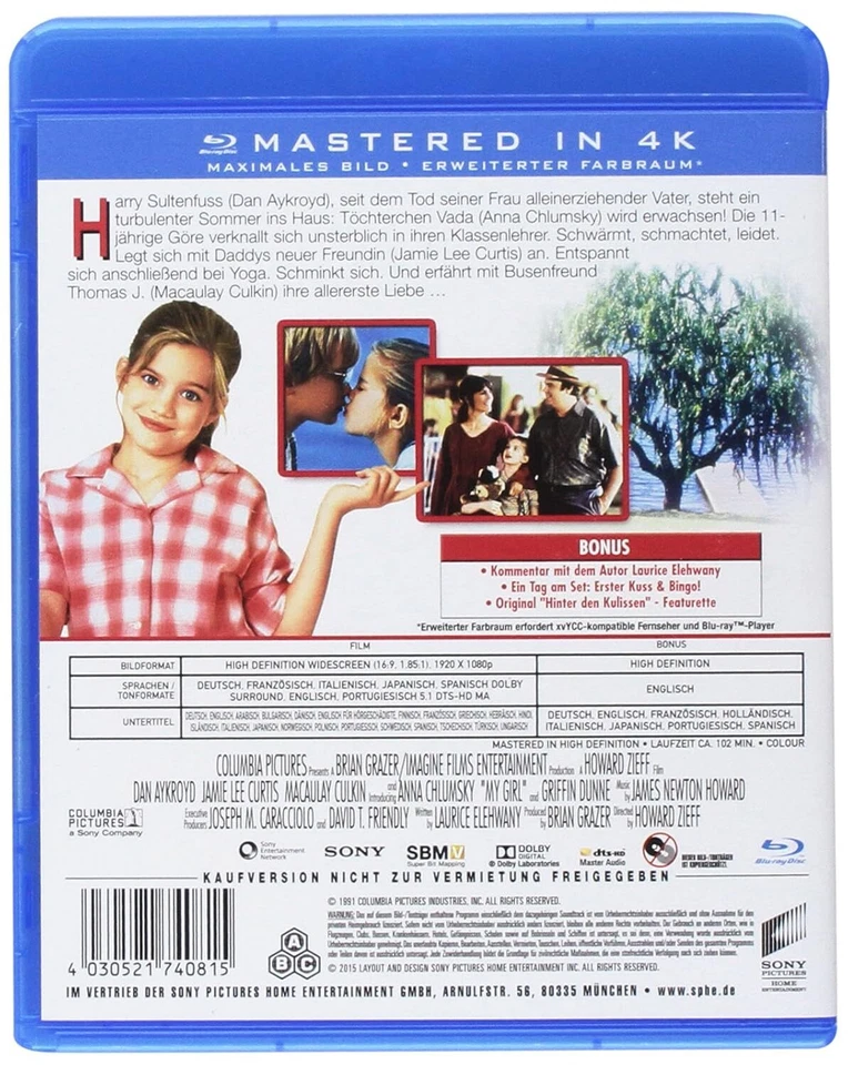 MY GIRL *1991 / Macaulay Culkin* NEW Region B Blu-ray *FREE TRACKED UK POSTAGE* - Image 2 of 2