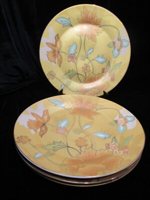 YAMASEN GOLD COLLECTION FINE PORCELAIN 24CT GOLD PLATE 4 DINNER PLATE 10 3/4''
