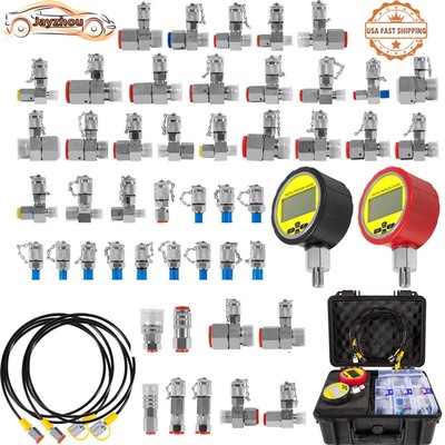 70DC Digital Hydraulic Pressure Test Coupling Hoses Gauge Kit for Excavator