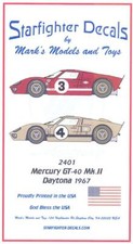 Starfighter Decals 1/24 MERCURY GT-40 Mk.II at DAYTONA in 1967