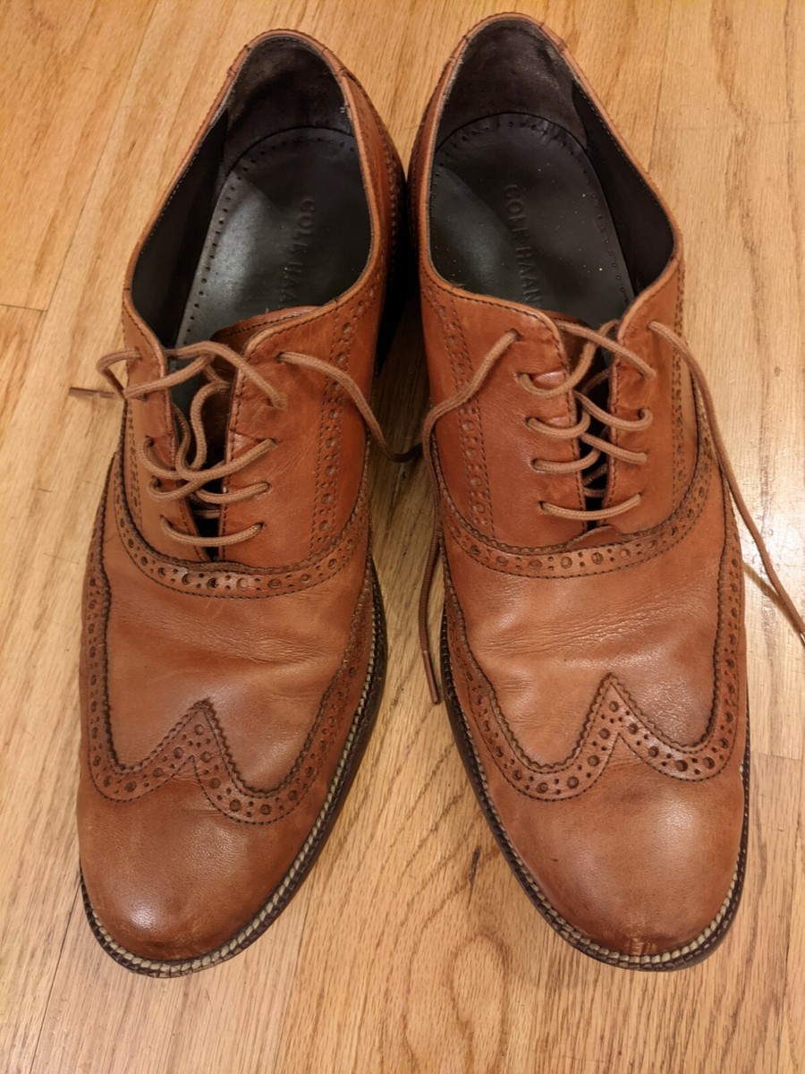 Cole Haan Dress Shoes Mens Sz 11.5 M Chocolate Brown Leather Oxfords Block Heels Cole Haan Dress Shoes Mens Sz 11.5 M Chocolate Brown Leather  main image 2